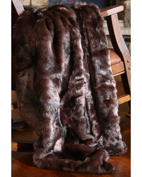 Image #1 - Carstens Brown Bear Fur Throw Blanket, Brown, hi-res
