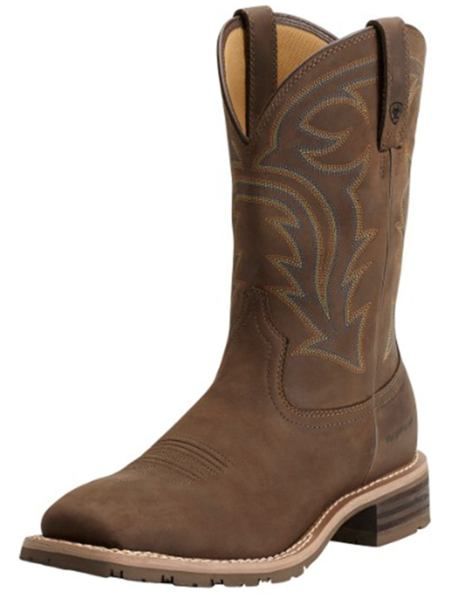Ariat Hybrid Rancher Waterproof Pull On Work Boots Square Toe