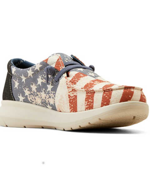 Image #1 - Ariat Men's Hilo American Flag Casual Shoes - Moc Toe , Multi, hi-res