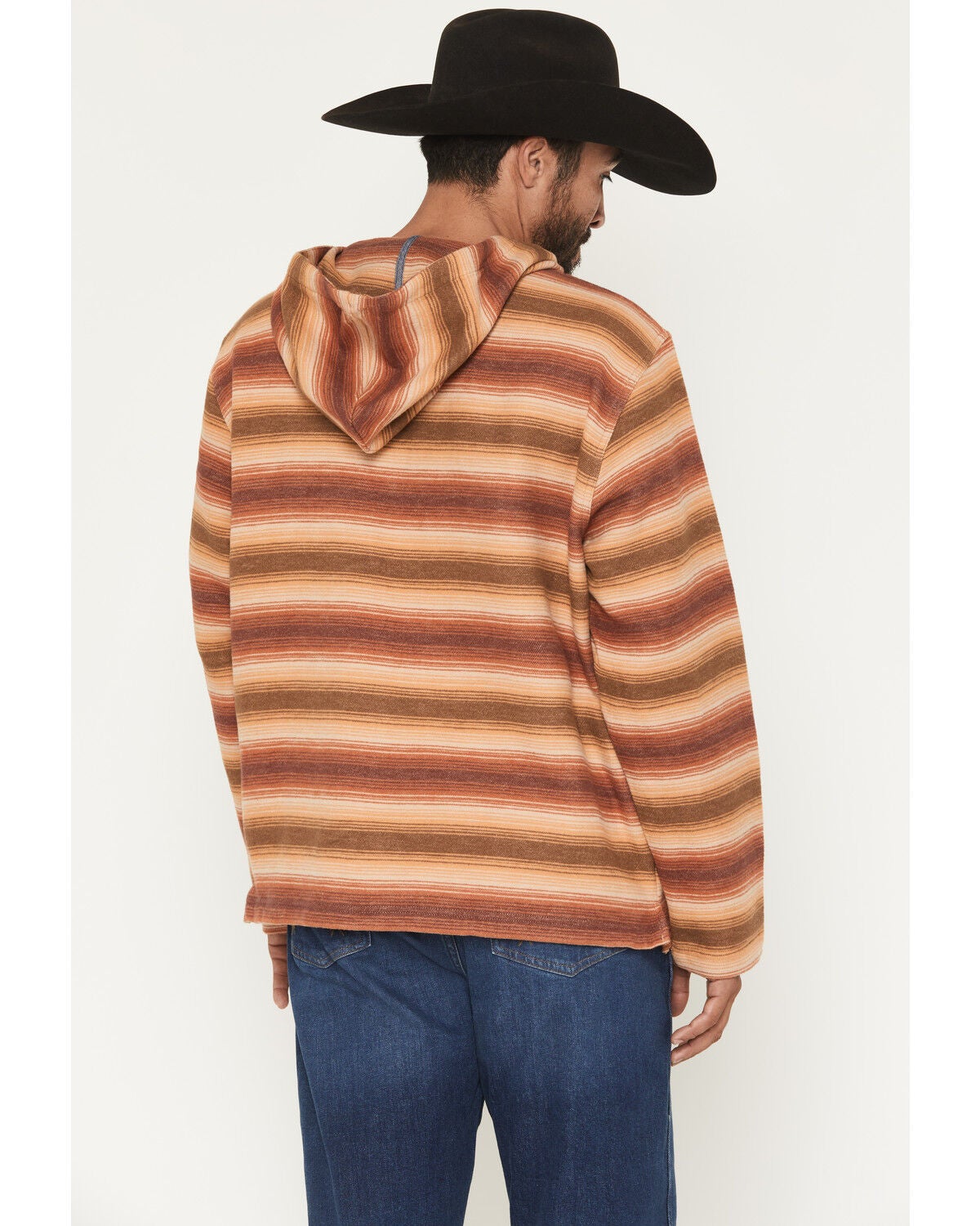 Image #4 - Pendleton Men's Driftwood Striped Print Hooded Sweatshirt, Tan, hi-res
