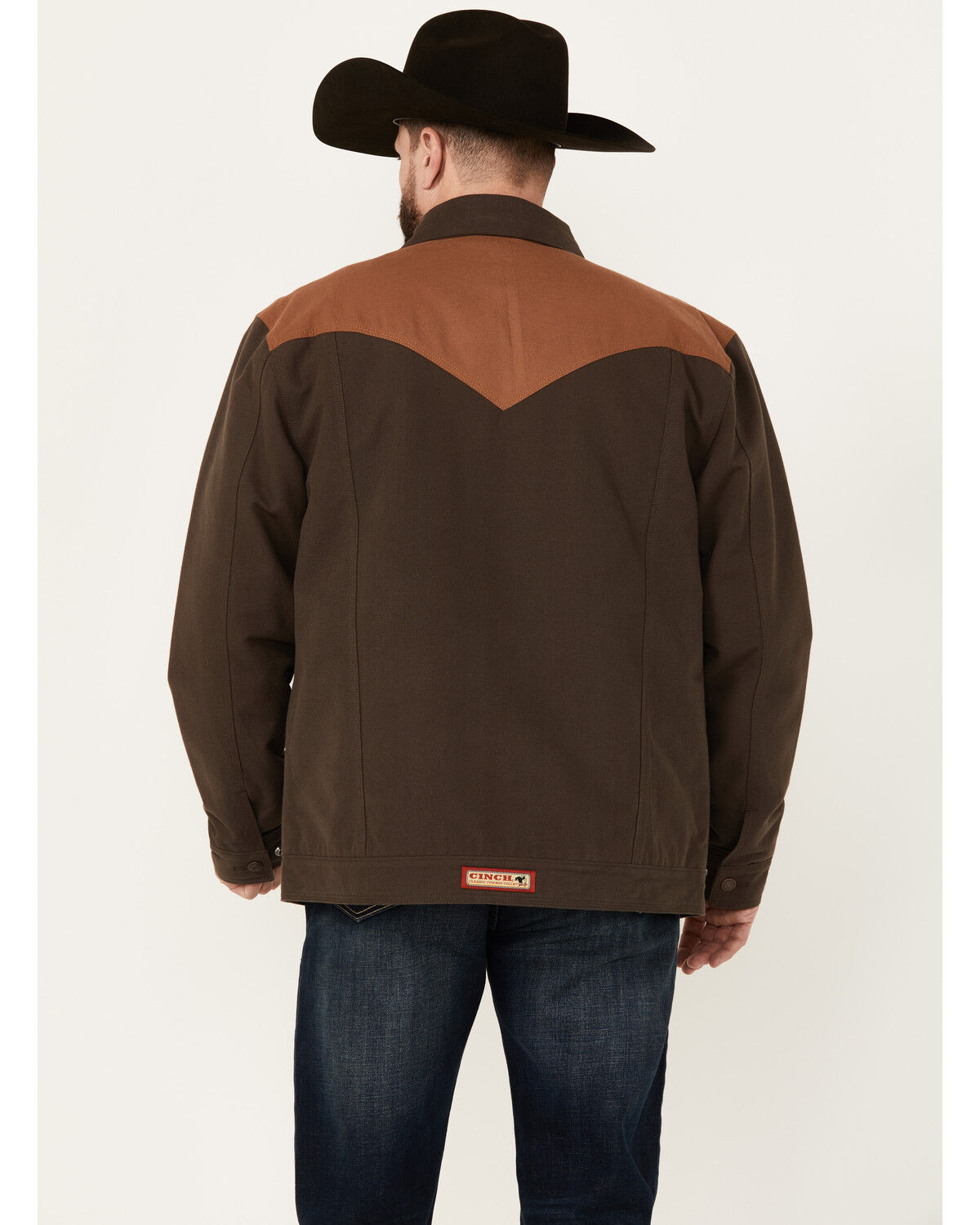 Image #4 - Cinch Men's Color Block Canvas Jacket, Brown, hi-res
