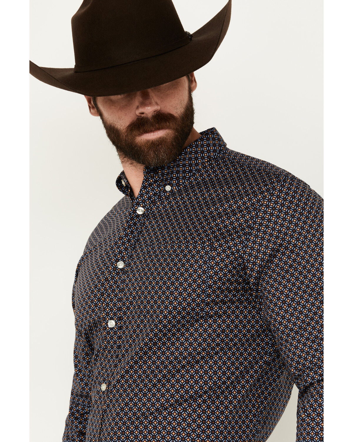 Image #2 - Cody James Men's Last Call Geo Print Long Sleeve Button-Down Shirt, , hi-res
