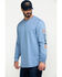 Hawx Men's Flame Resistant Logo Long Sleeve Work T-Shirt , Blue, hi-res