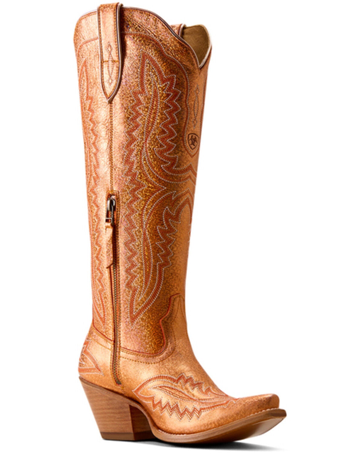 Ariat Women's Casanova Metallic Tall Western Boots - Snip Toe, Orange, hi-res
