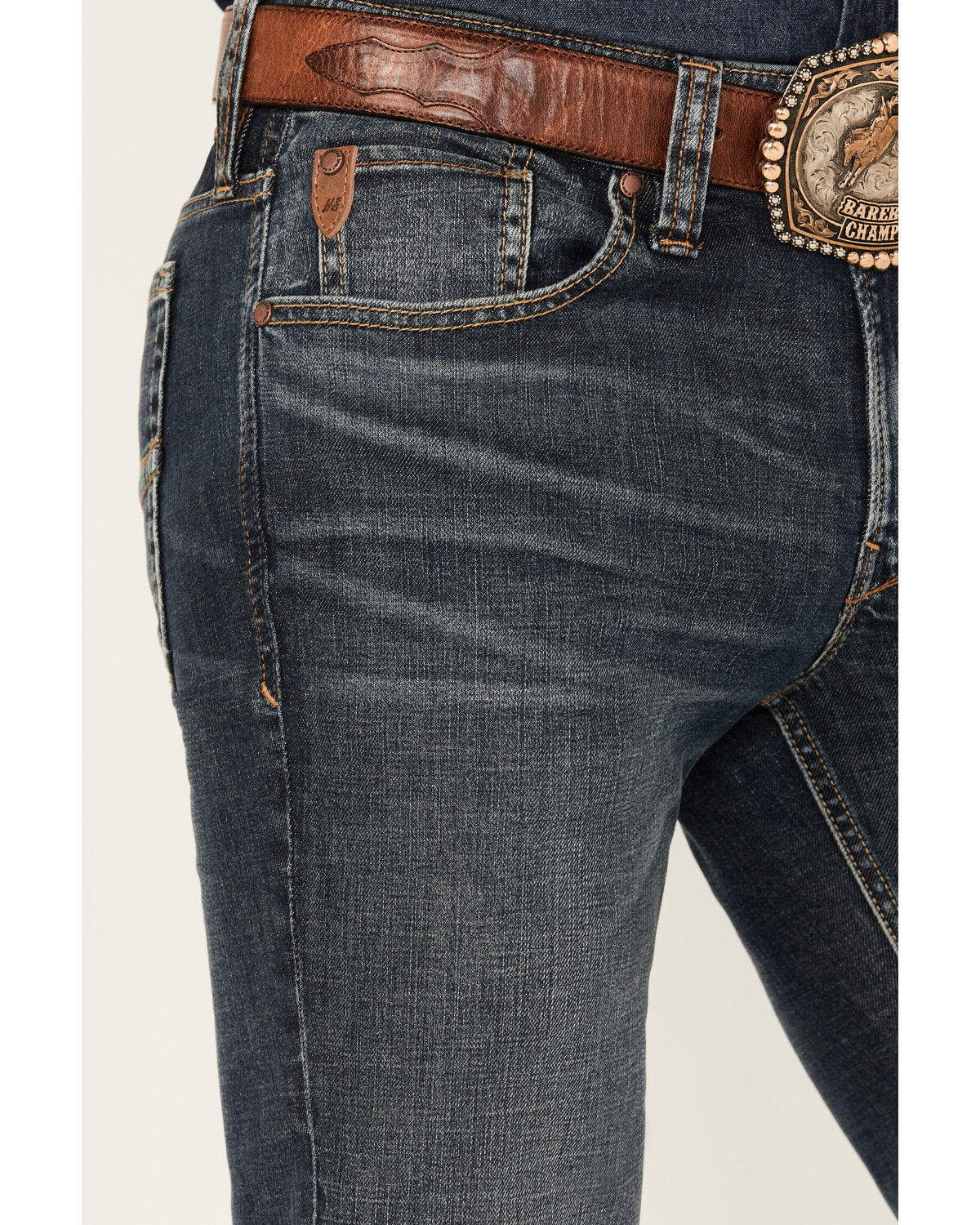 Image #2 - Moonshine Spirit Men's Pantera Dark Wash Slim Straight Stretch Denim Jeans, Dark Wash, hi-res