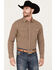 Image #1 - Blue Ranchwear Men's Dickens Plaid Print Long Sleeve Snap Shirt, Bronze, hi-res