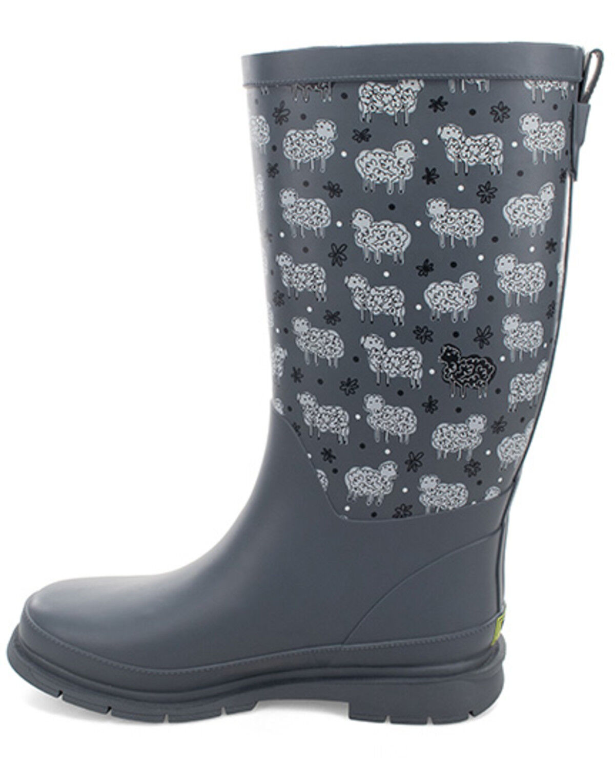 Image #3 - Western Chief Women's Black Sheep Faux Fur Tall Rain Boots, Grey, hi-res