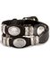 Tony Lama Scalloped Leather Belt, Black, hi-res