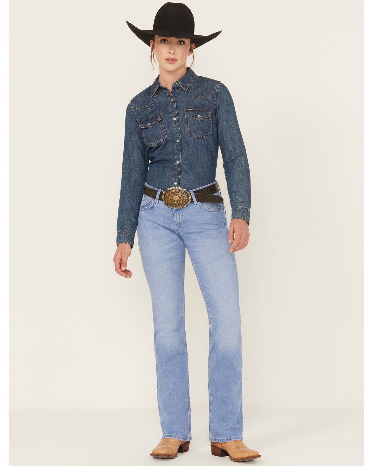 Wrangler Retro Women's Kai Light Wash Mid Rise Kai Bootcut Stretch Denim Jeans, Light Wash, hi-res