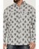 Image #3 - Brothers and Sons Men's All-Over Floral Print Long Sleeve Button Down Western Shirt, Light Grey, hi-res