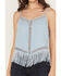 Image #3 - Idyllwind Women's Briarwick Jacquard Fringe And Lace Tank Top, Light Blue, hi-res