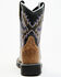 Old West Boys' Leather Work Rubber Western Boots - Square Toe, Tan, hi-res