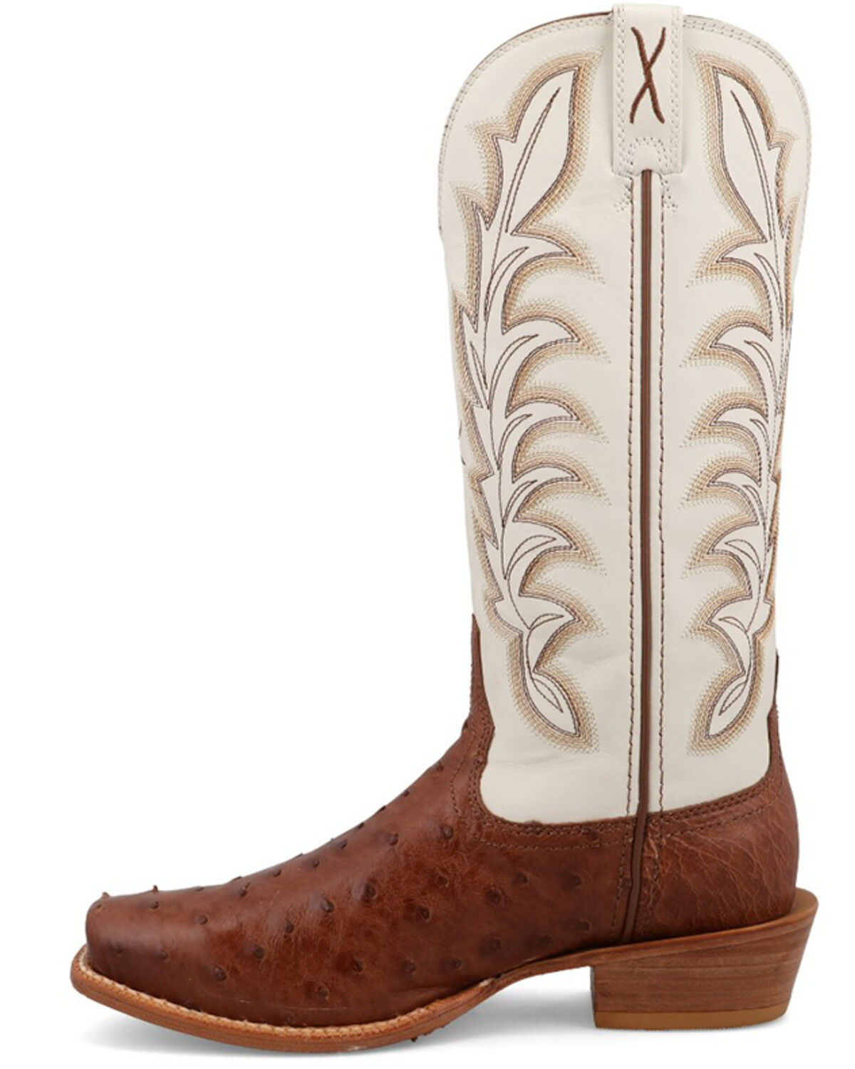 Image #3 - Twisted X Women's Exotic Full Quill Ostrich Western Boots - Square Toe, Chestnut, hi-res