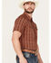 Image #2 - Panhandle Men's Southwestern Print Short Sleeve Performance Snap Western Shirt, Red, hi-res