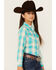 Image #2 - Ariat Girls' Ojai Plaid Print Long Sleeve Snap Western Shirt, , hi-res