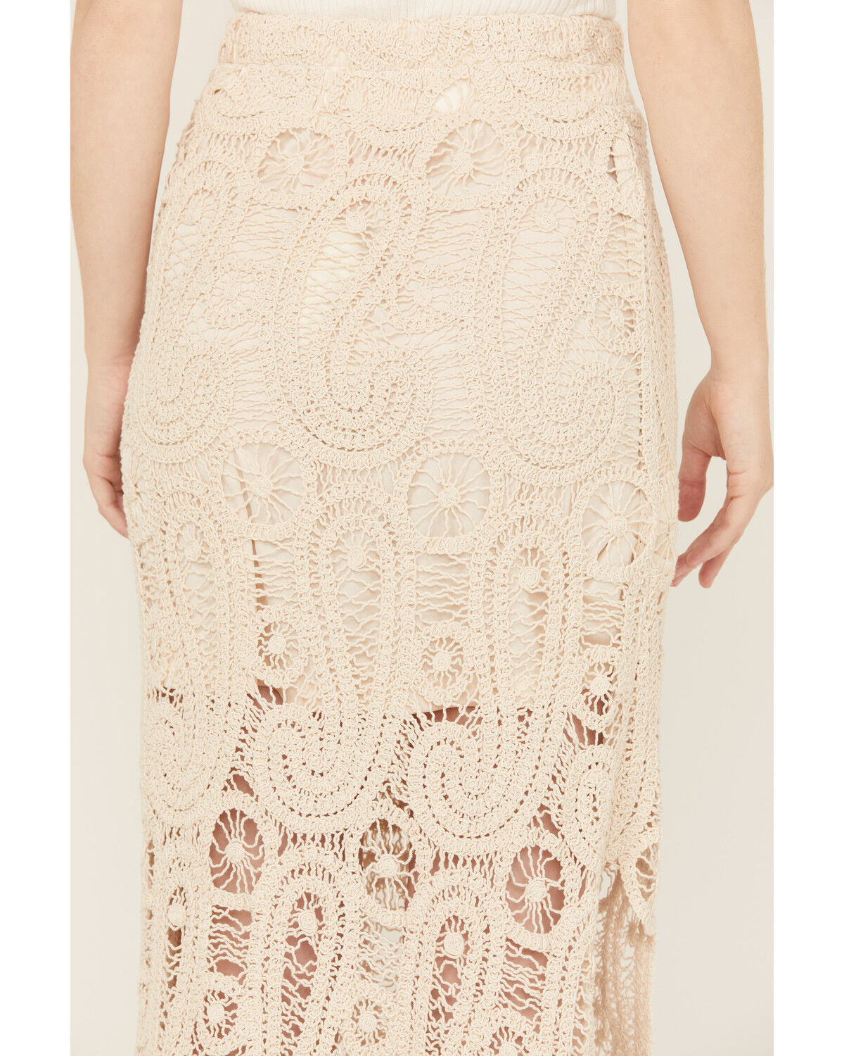 Image #4 - Miss Me Women's Crochet Skirt, Natural, hi-res