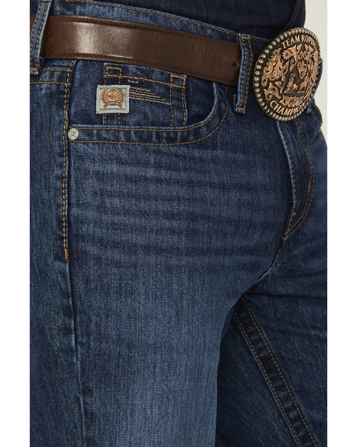 Image #2 - Cinch Men's Grant Medium Wash Relaxed Bootcut Rigid Denim Jeans, Indigo, hi-res