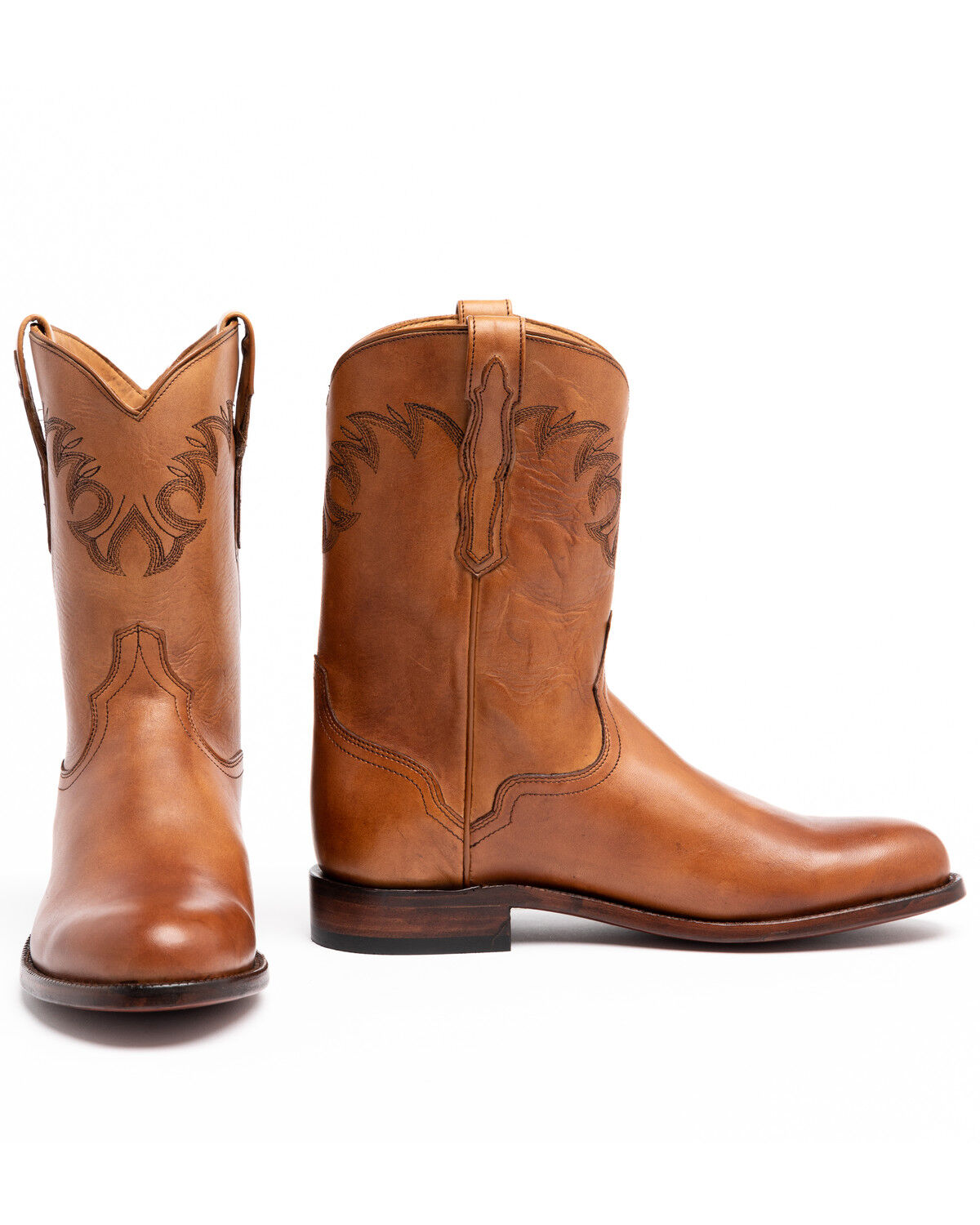 men's round toe western boots