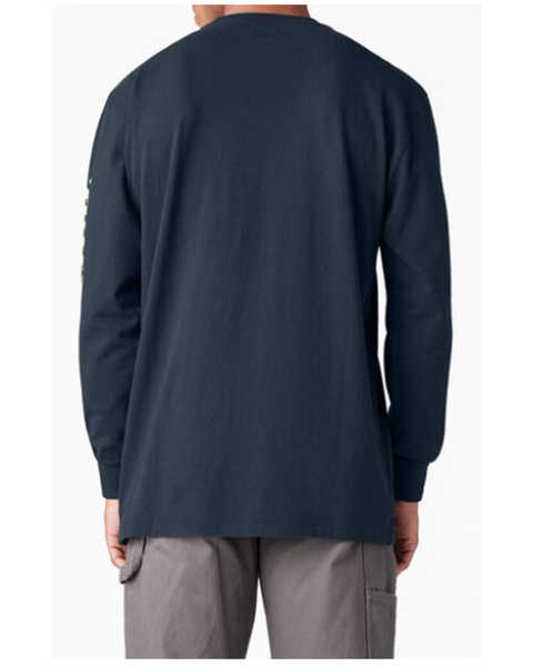 Image #2 - Dickies Men's Logo Long Sleeve Work Shirt, Navy, hi-res