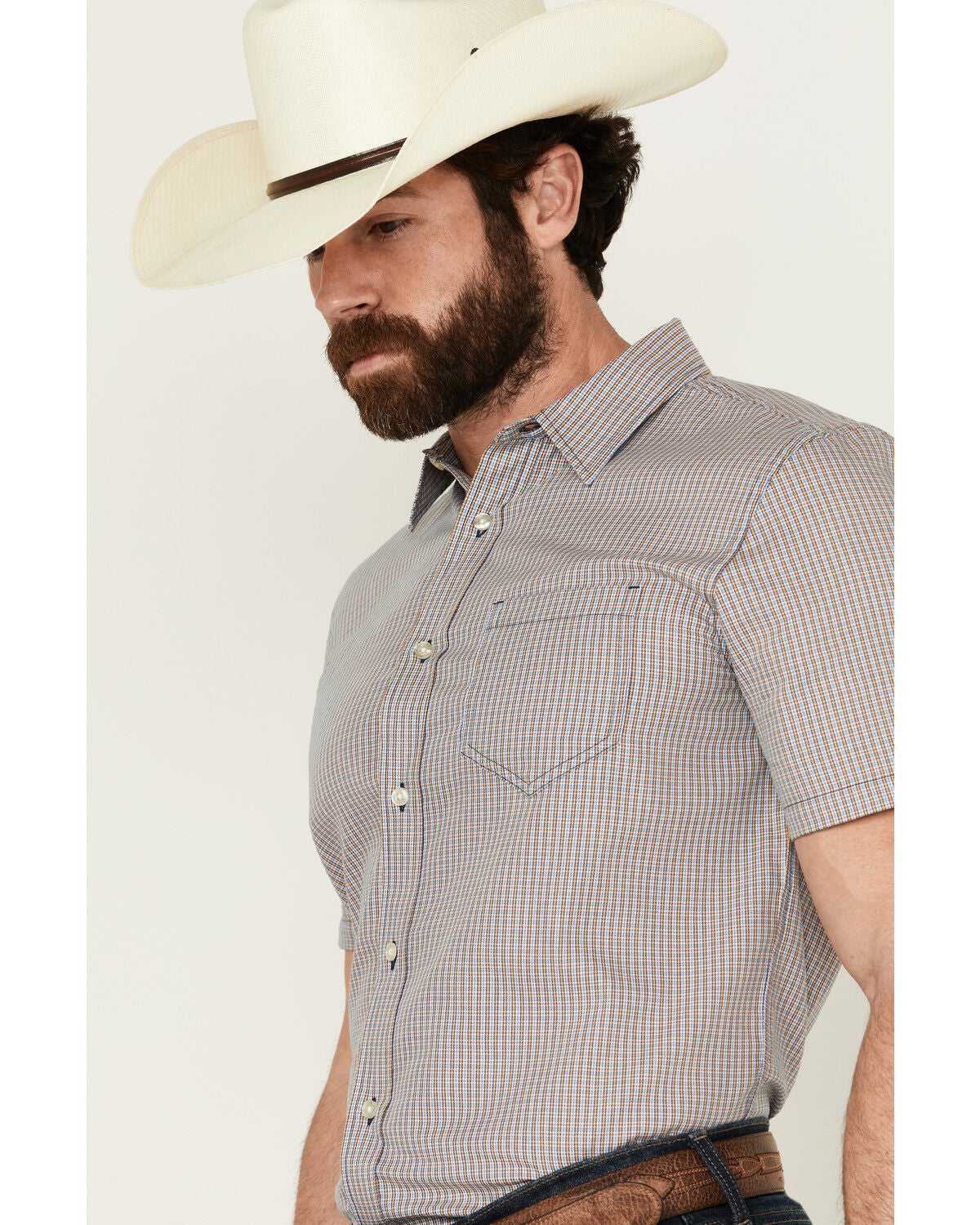 Image #2 - Gibson Men's Gold Cave Plaid Print Short Sleeve Button-Down Western Shirt, Multi, hi-res