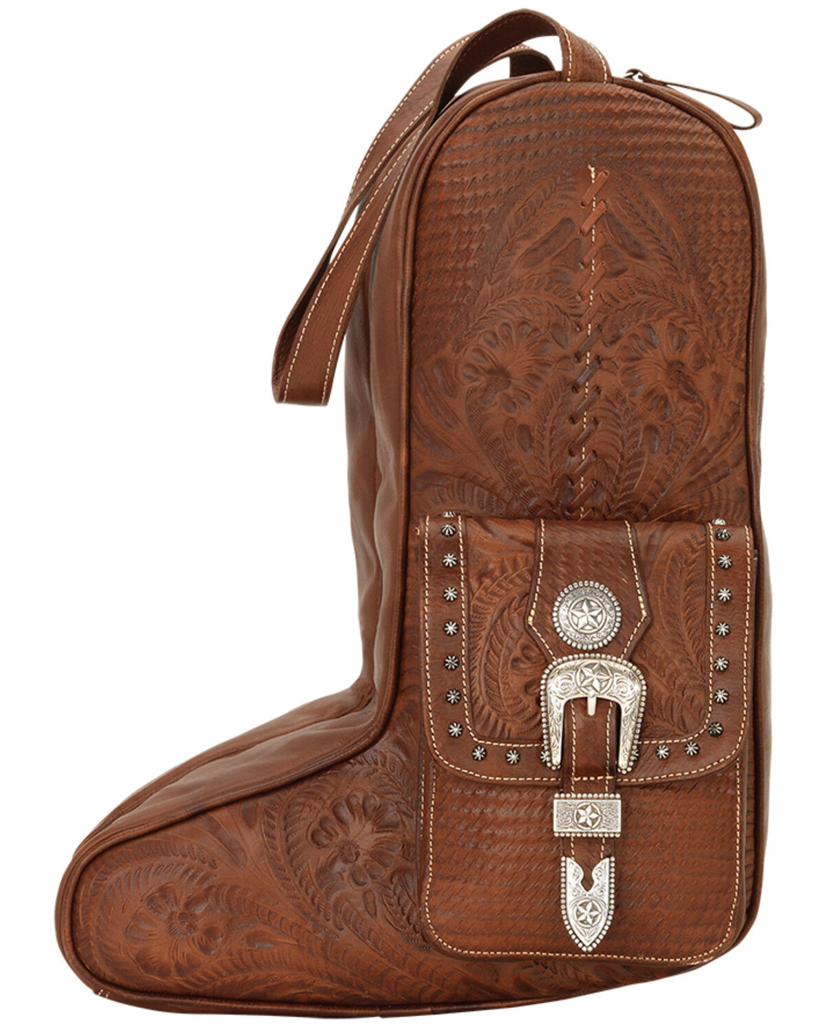 Image #2 - American West Zip-Around Antique Tan Leather Boot Bag, Antique Tan, hi-res