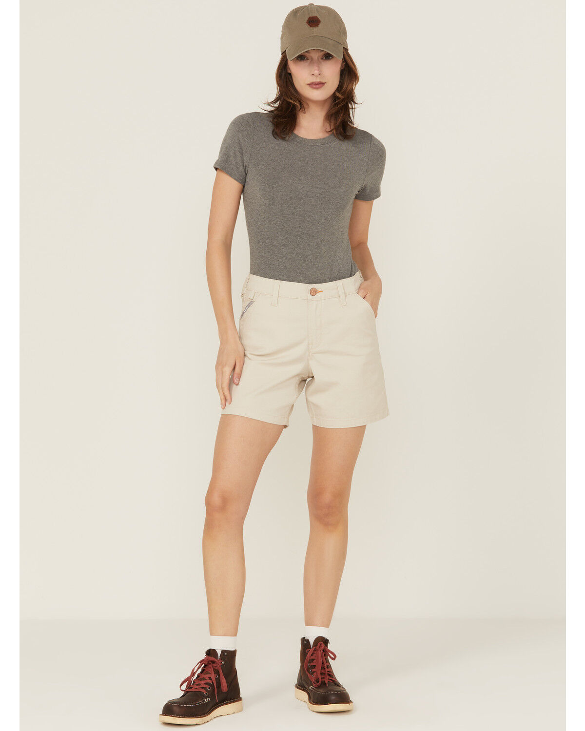 Image #1 - Ariat Women's Rebar PR Made Tough Shorts, Grey, hi-res