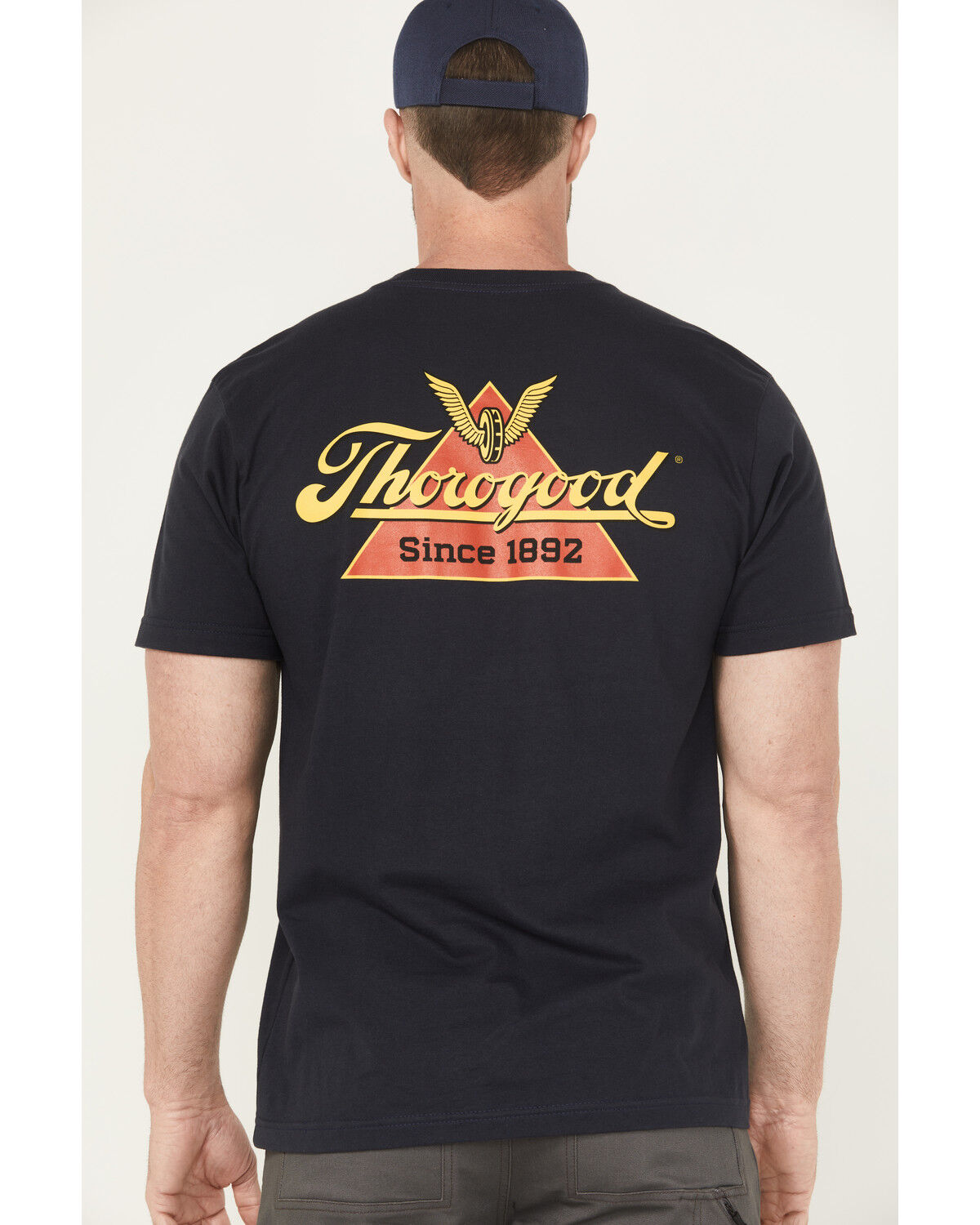 Image #4 - Thorogood Men's Logo Short Sleeve Graphic Work T-Shirt, Dark Blue, hi-res