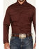 Image #2 - Justin Men's Boot Barn Exclusive Geo Print Long Sleeve Button-Down Stretch Western Shirt, Wine, hi-res