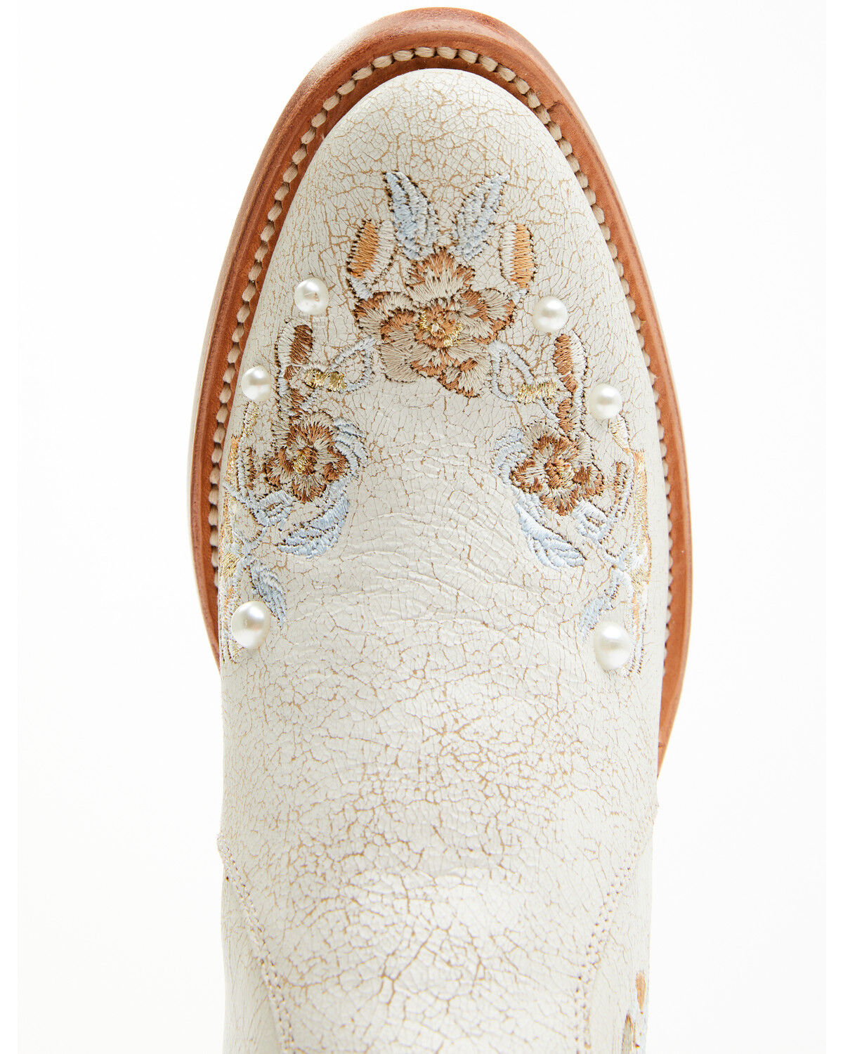 Image #6 - Shyanne Women's Carine Crackadela Floral Western Fashion Booties - Round Toe, White, hi-res
