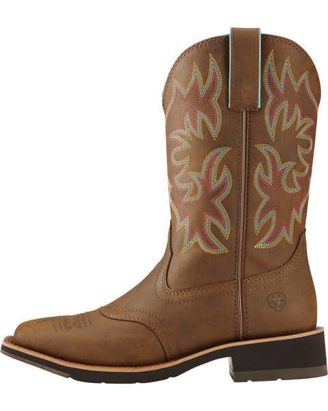 Image #2 - Ariat Women's Delilah Western Performance Boots - Broad Square Toe , Brown, hi-res