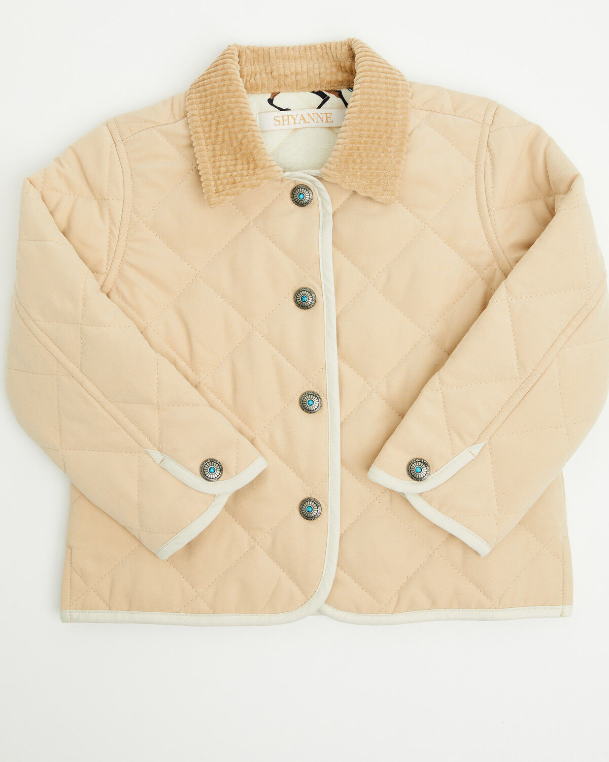 Image #1 - Shyanne Toddler Girls' Lilbet Quilted Concho Snap Jacket, Khaki, hi-res