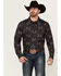 Image #1 - Rock & Roll Denim Men's Tek Southwestern Print Long Sleeve Snap Western Shirt, Charcoal, hi-res