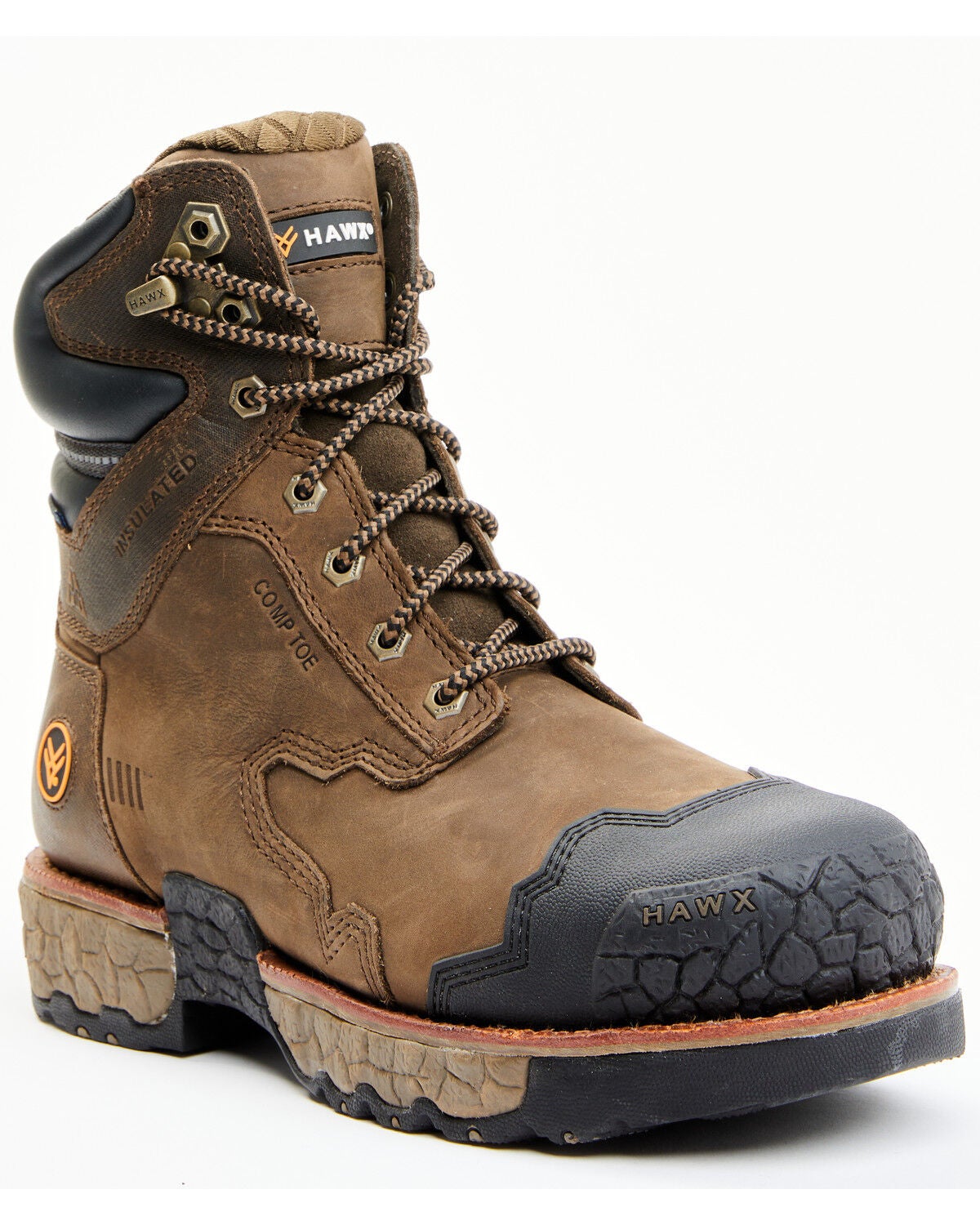 Hawx Men's 8" Legion Sport Work Boots - Nano Composite Toe, Brown, hi-res