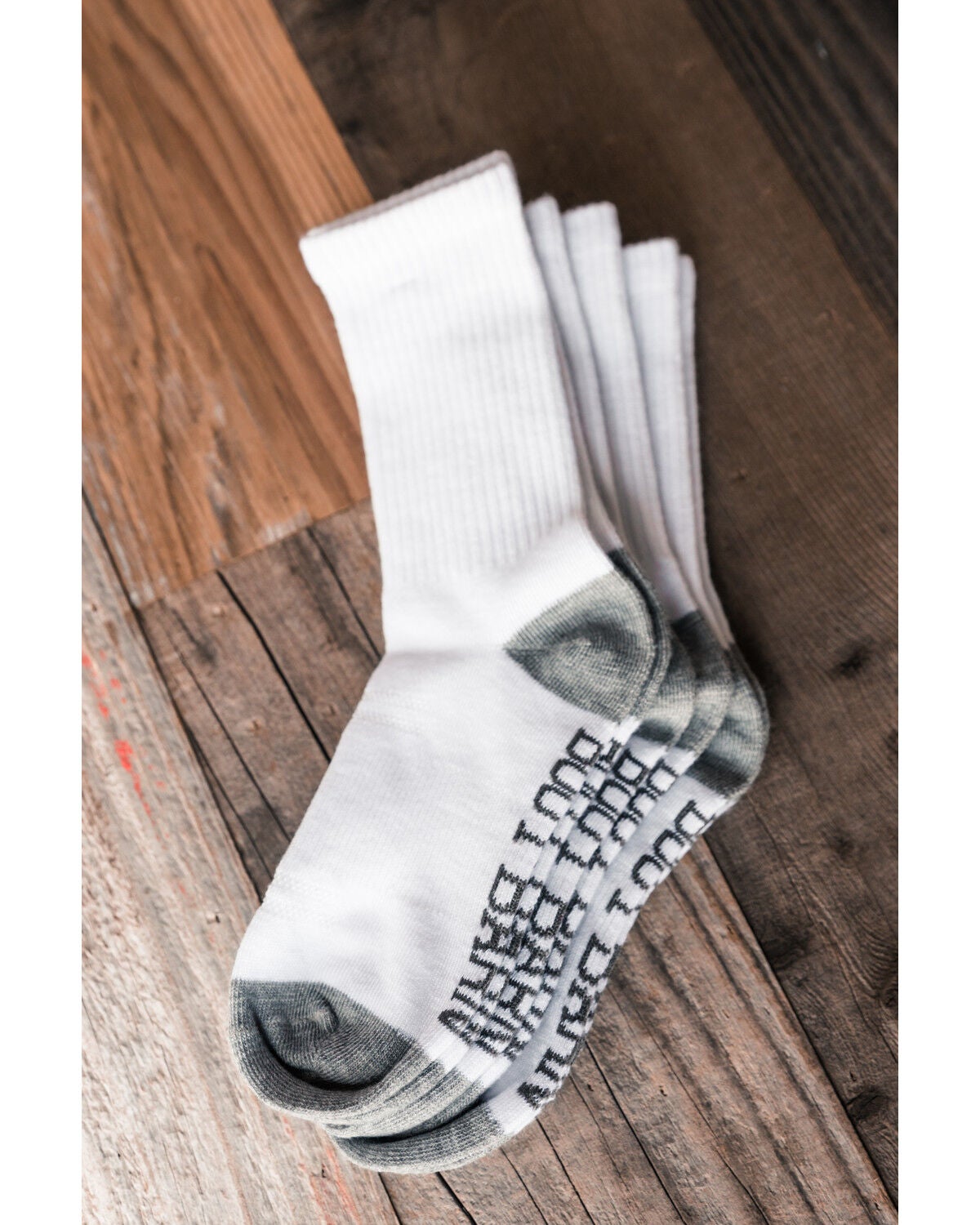 Image #1 - Boot Barn Kids' Basic 3-Pack Crew Socks, White, hi-res