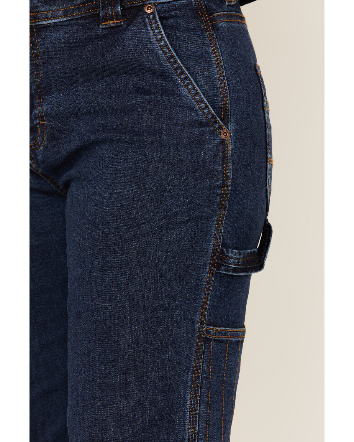 Image #2 - Dickies Women's Relaxed Fit Carpenter Straight Denim Jeans, Stone, hi-res