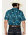 Image #4 - Ariat Men's VentTEK Floral Print Fitted Short Sleeve Button-Down Western Shirt , Teal, hi-res