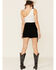 Double D Ranchwear Women's Gathered Stories Fringe Skirt, Black, hi-res