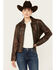 Image #1 - Cripple Creek Women's Concho Back Leather Jacket, Brown, hi-res