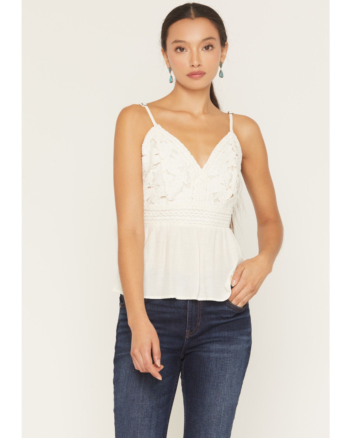 Shyanne Women's Crochet Bustier Top, Cream, hi-res