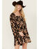 Image #2 - Angie Women's Floral Print Ruffle Dress, Black, hi-res