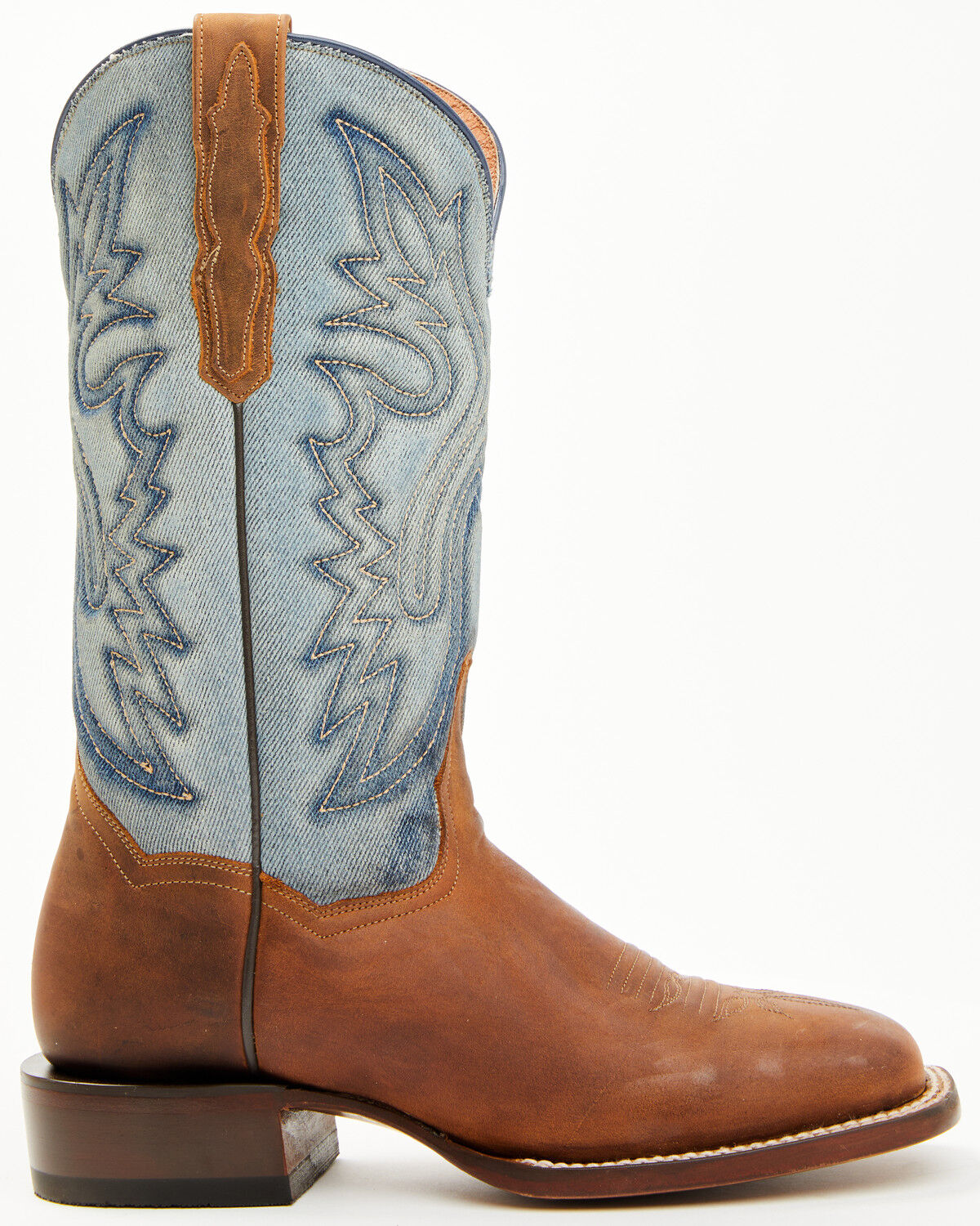 Image #2 - Dan Post Women's Ellie Western Boots - Broad Square Toe, Tan/turquoise, hi-res
