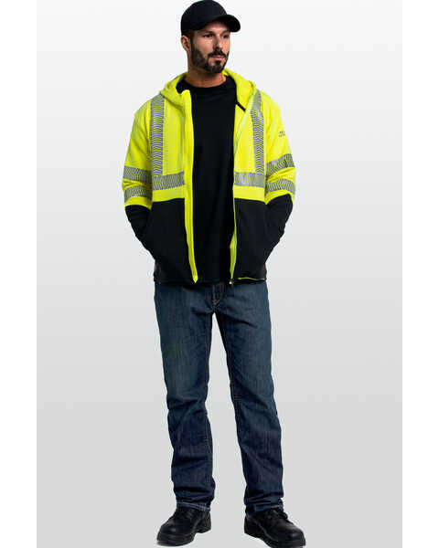 Image #6 - Ariat Men's FR Hi-Vis Full Zip Work Hooded Jacket , Bright Yellow, hi-res