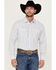 Image #1 - Wrangler 20X Men's Plaid Print Long Sleeve Pearl Snap Stretch Western Shirt -Tall , White, hi-res