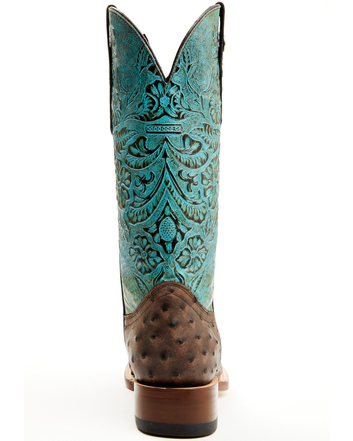 Image #5 - Tanner Mark Women's Ostrich Print Western Boots - Broad Square Toe, Brown, hi-res