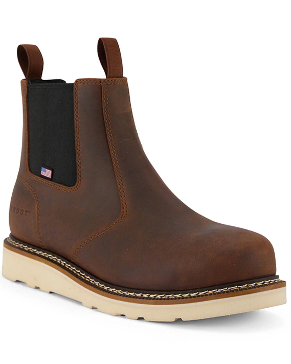 US Boot Men's James 6" Chelsea Work Boots - Soft Toe, Brown, hi-res