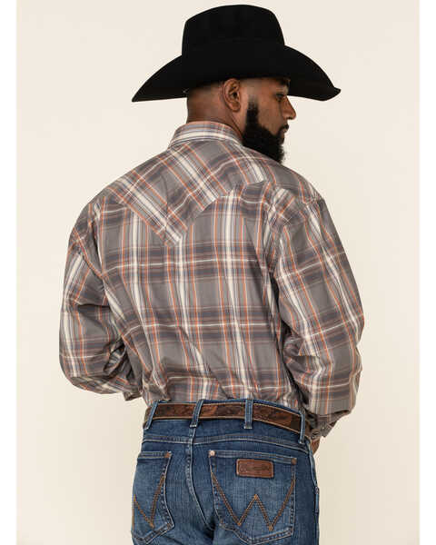 Image #3 - Stetson Men's Gray Adobe Large Plaid Long Sleeve Western Shirt , Grey, hi-res