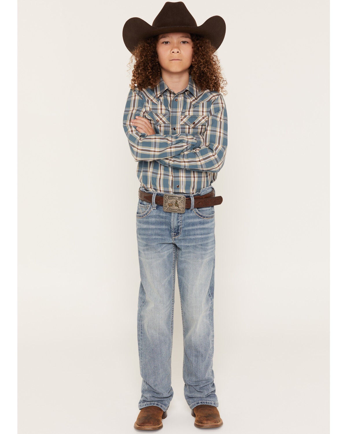 Image #3 - Cody James Boys' Kansas Light Wash Slim Bootcut Stretch Denim Jeans, Light Wash, hi-res