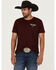 Image #2 - Cody James Men's Posse Revolver Short Sleeve Graphic T-Shirt, Burgundy, hi-res