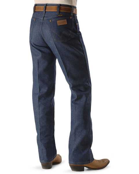 Image #1 - Wrangler Men's 13MWZ Dark Wash High Rise Rigid Cowboy Cut Straight Jeans, Indigo, hi-res