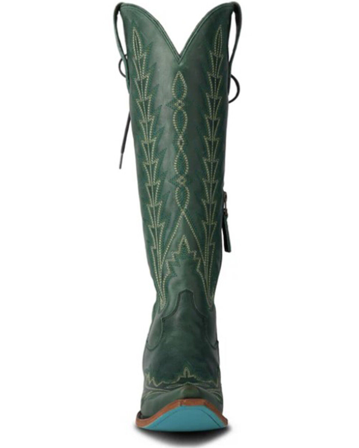Image #4 - Lane Women's Lexington Knee High Corset Western Boots - Snip Toe, Green, hi-res